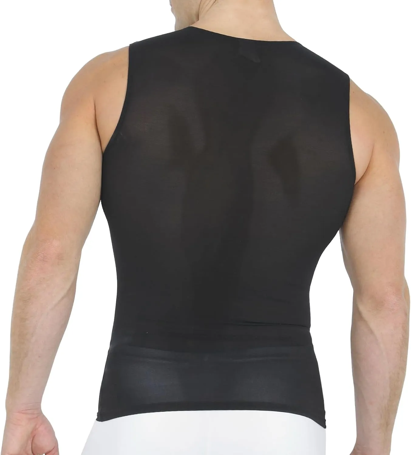 Insta Slim - Made in USA - Mens Compression Sleeveless Crew-Neck Slimming Shapewear Body Shaper with Tummy Control