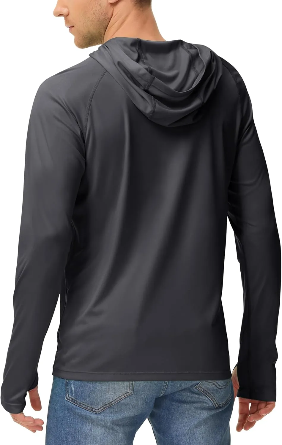 isnowood Sun Shirt UPF 50  Men's Fishing Long Sleeve UV Protection Hoodie Hiking Rash Guard Swimming Running