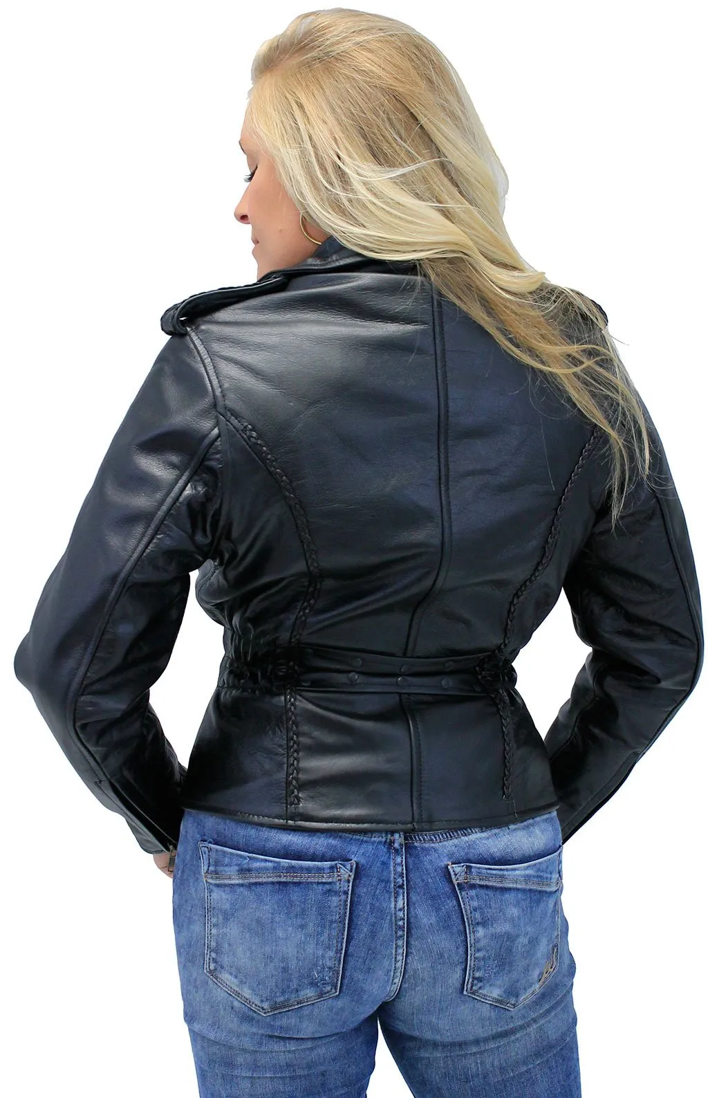 Jamin' Antique Road Angel Leather Motorcycle Jacket #LA265Z ()