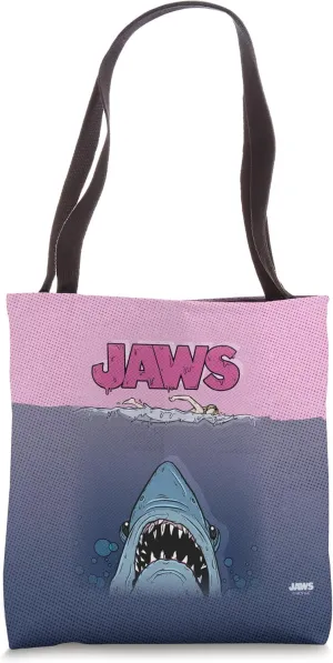 Jaws 50th Anniversary Poster Halftone Front & Back Tote Bag