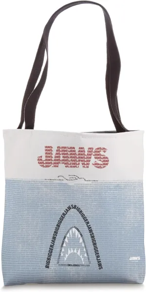 Jaws 50th Anniversary Poster Text Art Style Front & Back Tote Bag