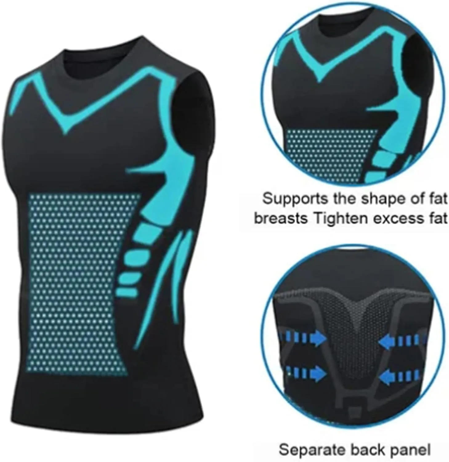 Jeeeun Version Ionic Shaping Sleeveless Shirt, MENIONIC Tourmaline Posture Corrector Vest