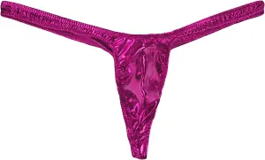 JEsilunmaMY Mens Leather Pouch Thongs Low Rise Stretch T-Back G-String Underwear Solid Sexy Panties Bikini Briefs Underpants