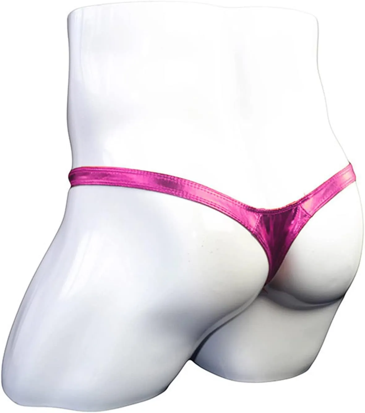 JEsilunmaMY Mens Leather Pouch Thongs Low Rise Stretch T-Back G-String Underwear Solid Sexy Panties Bikini Briefs Underpants