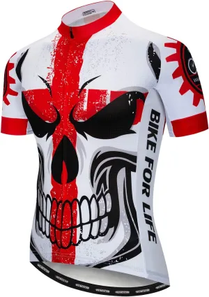 JPOJPO Men Cycling Jersey Bike Short Sleeve Summer Bicycle Full Zipper Clothing Shirt Tops Quick-Dry S-3XL