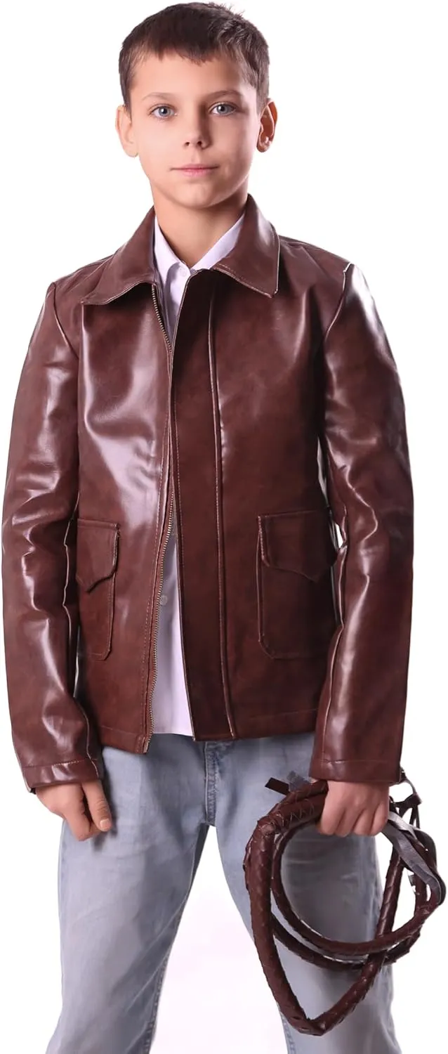 Jungle Explorer Faux Leather Jacket - for Boys Kids Girls Halloween Costume Cosplay