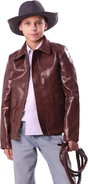 Jungle Explorer Faux Leather Jacket - for Boys Kids Girls Halloween Costume Cosplay