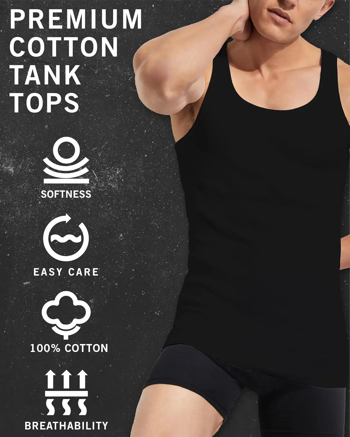 Kenneth Cole Men's Tank Top Undershirt -100% Cotton Tagless Ribbed A-Shirt Tank Top - 4 Pack Undershirt for Men (S-XL)