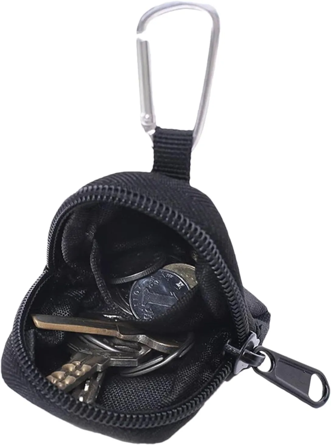 Key Wallet, Small Purse,Small Key Purse | Oxford Cloth Headphone Organizer, Coin Storage Bag, Waterproof, Change Bag, Belt Bag PA, Black/White, Consulte la descripcin, See description, Black/White