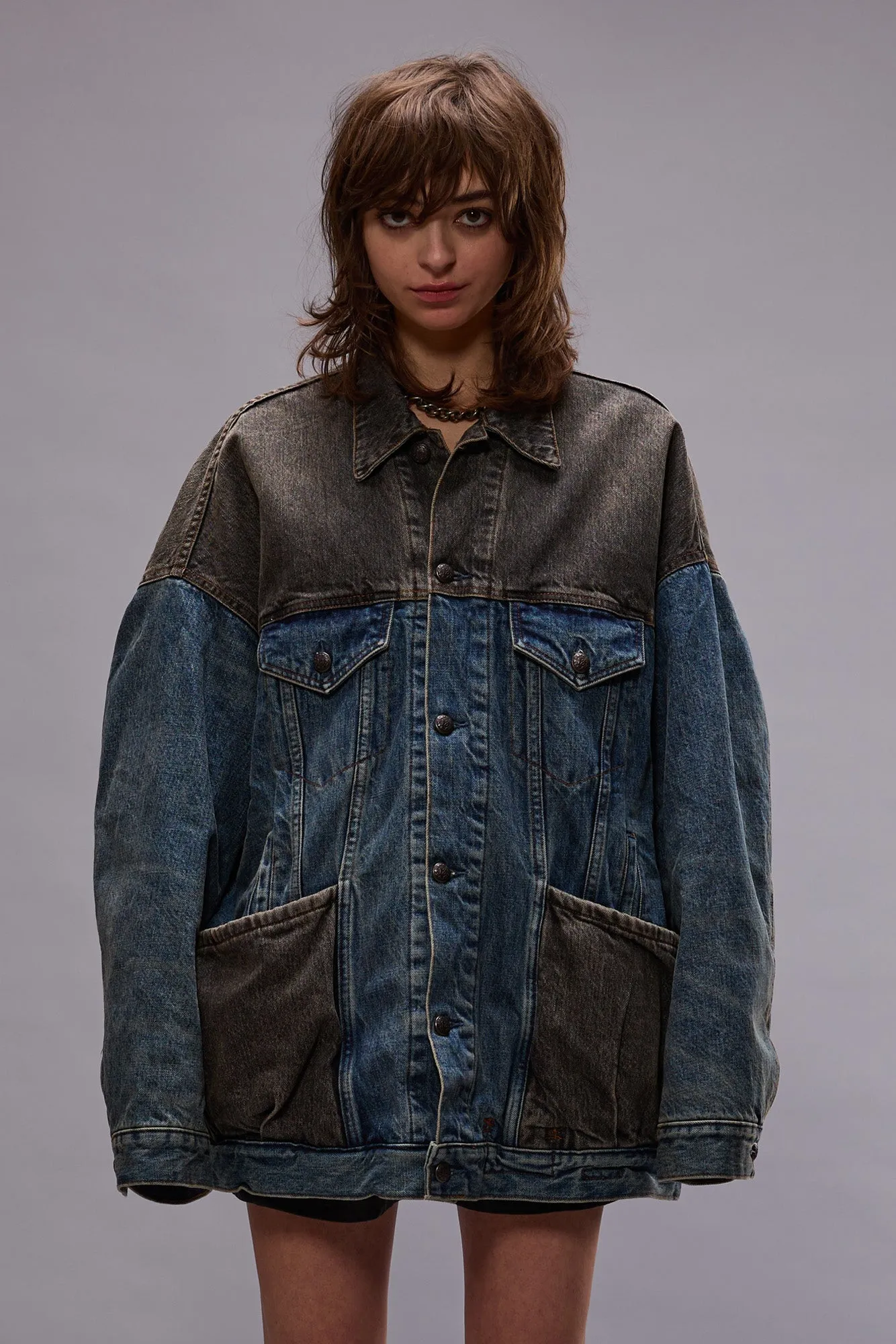 LACEY TRUCKER JACKET - DAWSON INDIGO COLOR BLOCK