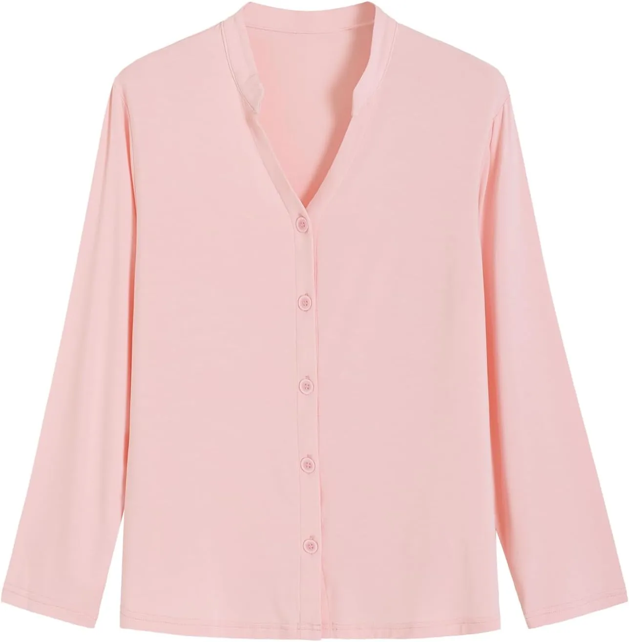 Latuza Women's Petite Viscose Button Up Pajamas Set Petite Size Long Sleeve PJs