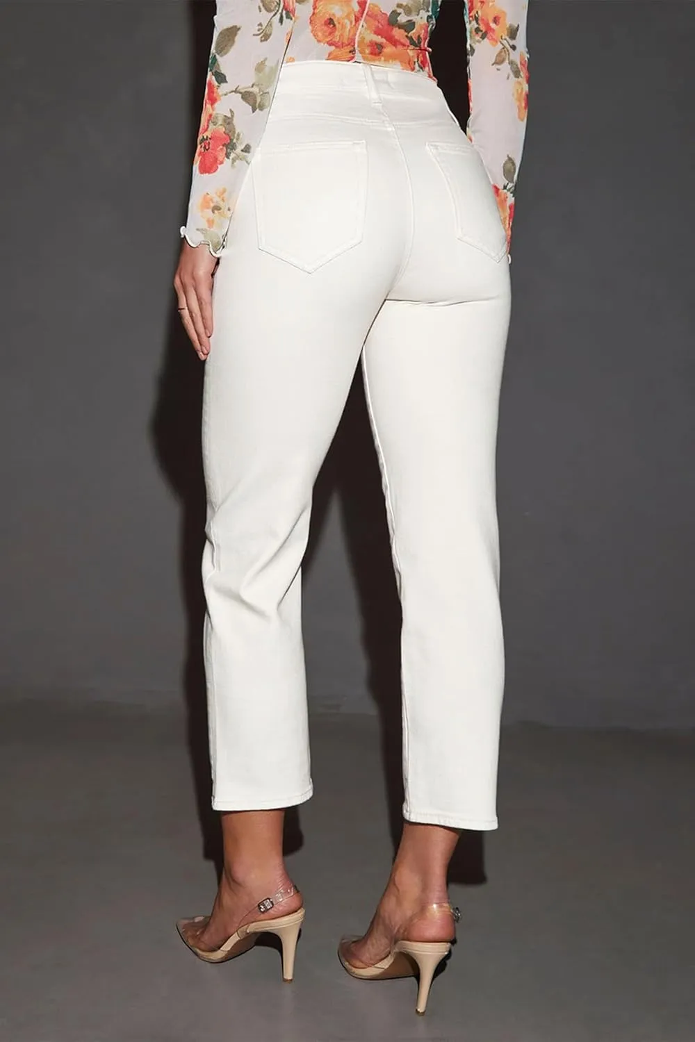Lesore Womens High Waist Stretch Distressed Jeans Destroyed Denim Pants