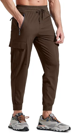 Libin Men's Lightweight Joggers Quick Dry Cargo Hiking Pants Track Running Workout Athletic Travel Casual Outdoor