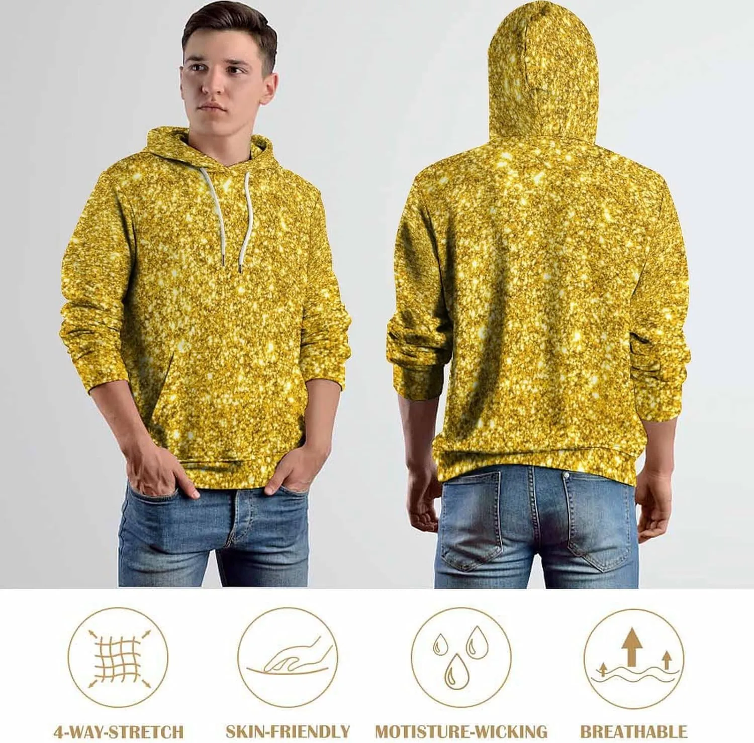 Long Sleeve Fashion Hoodie Pullover Sweatshirt Oversized Pockets Sweatshirts
