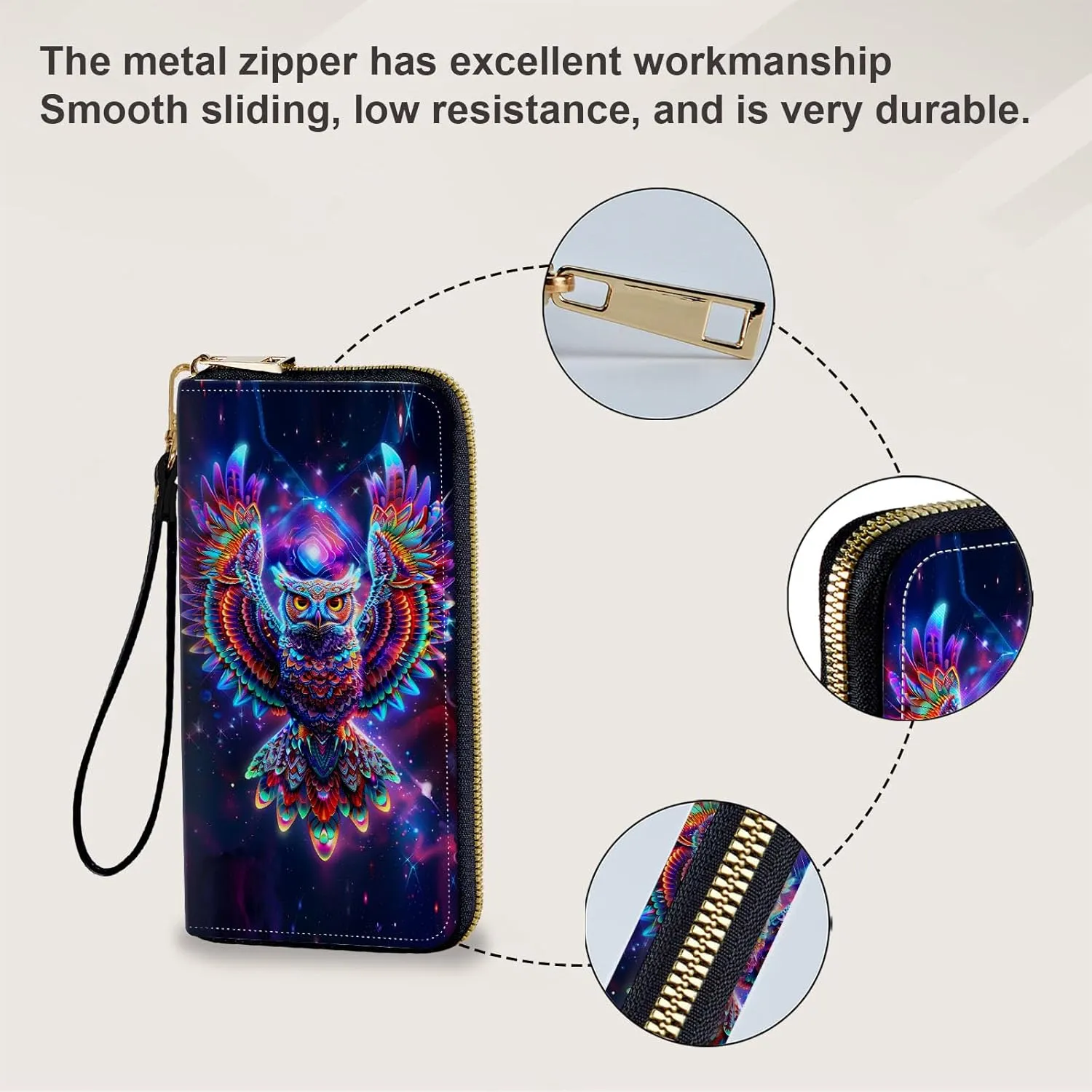 Long Wallet for Women, PU Leather Wristlet Wallet with Zipper Credit Card Holder Pocket Business Travel Wallet