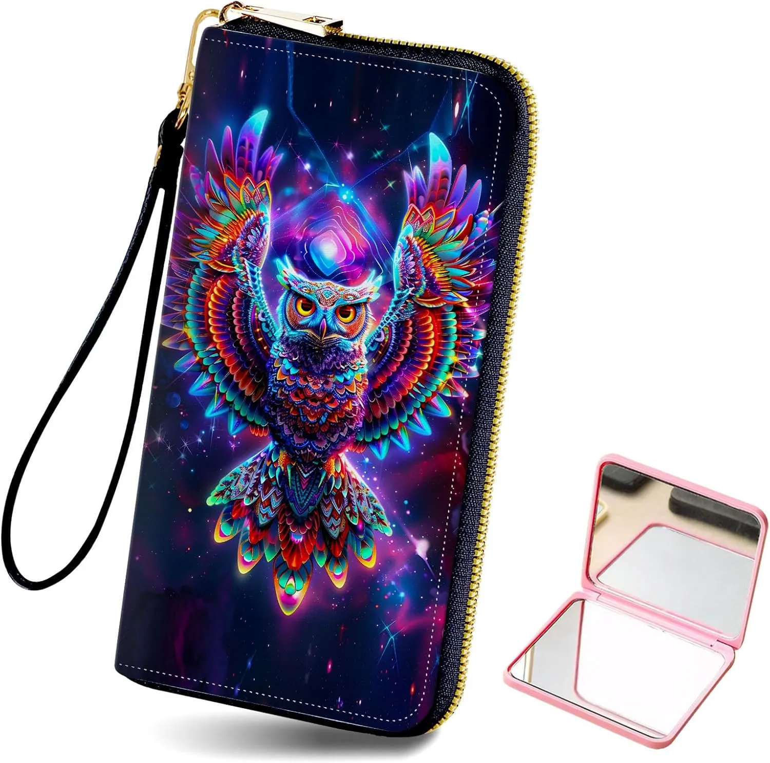 Long Wallet for Women, PU Leather Wristlet Wallet with Zipper Credit Card Holder Pocket Business Travel Wallet