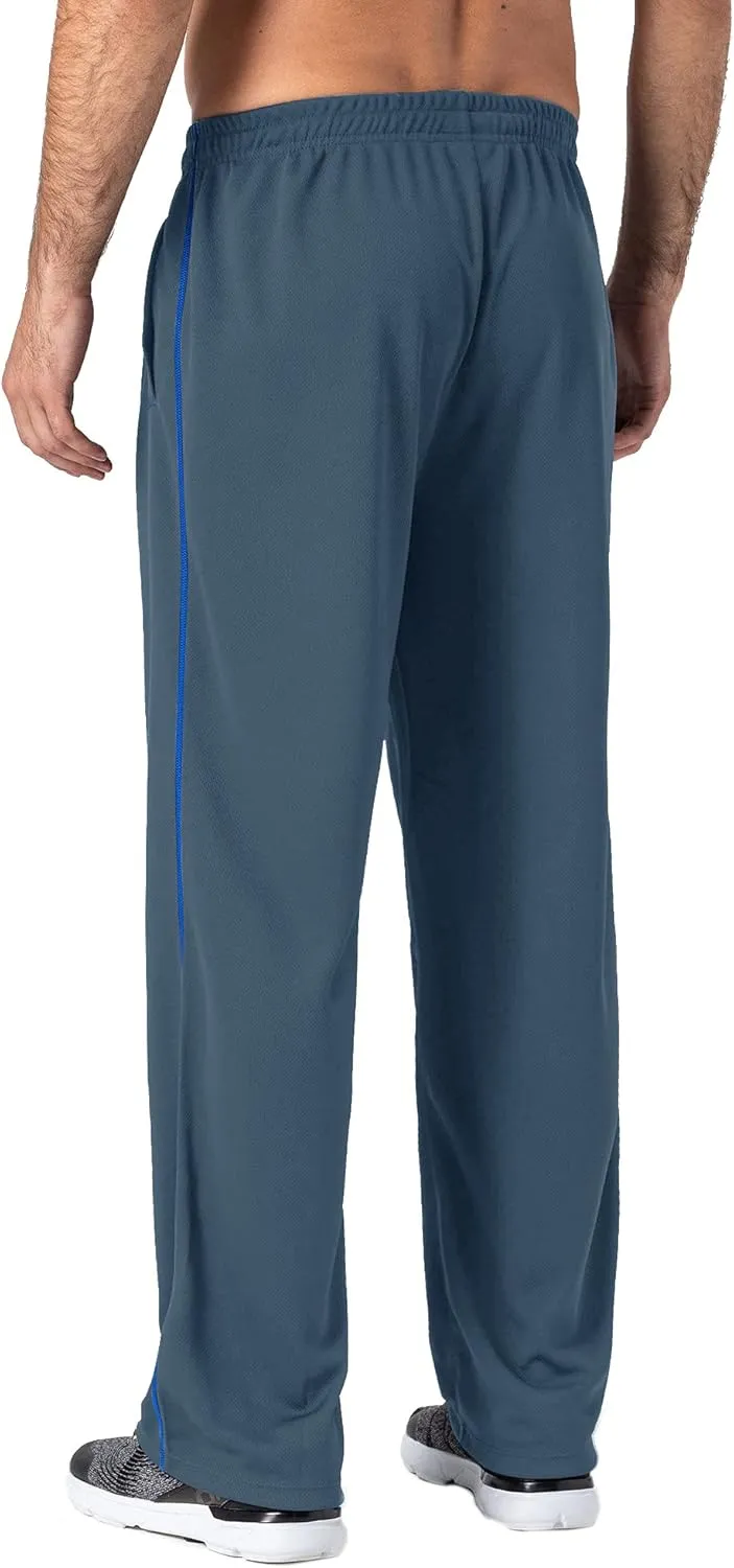 MAGNIVIT Men's Lightweight Sweatpants Loose Fit Open Bottom Mesh Athletic Pants with Zipper Pockets