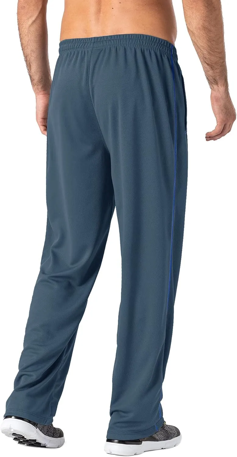 MAGNIVIT Men's Lightweight Sweatpants Loose Fit Open Bottom Mesh Athletic Pants with Zipper Pockets