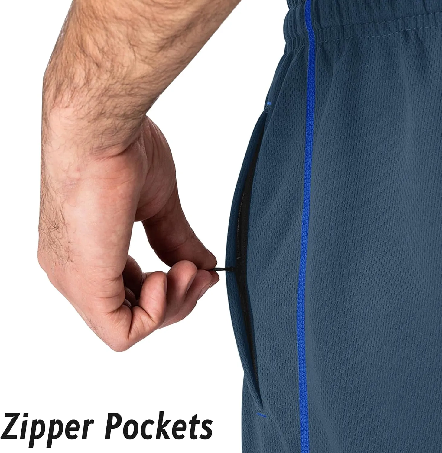 MAGNIVIT Men's Lightweight Sweatpants Loose Fit Open Bottom Mesh Athletic Pants with Zipper Pockets