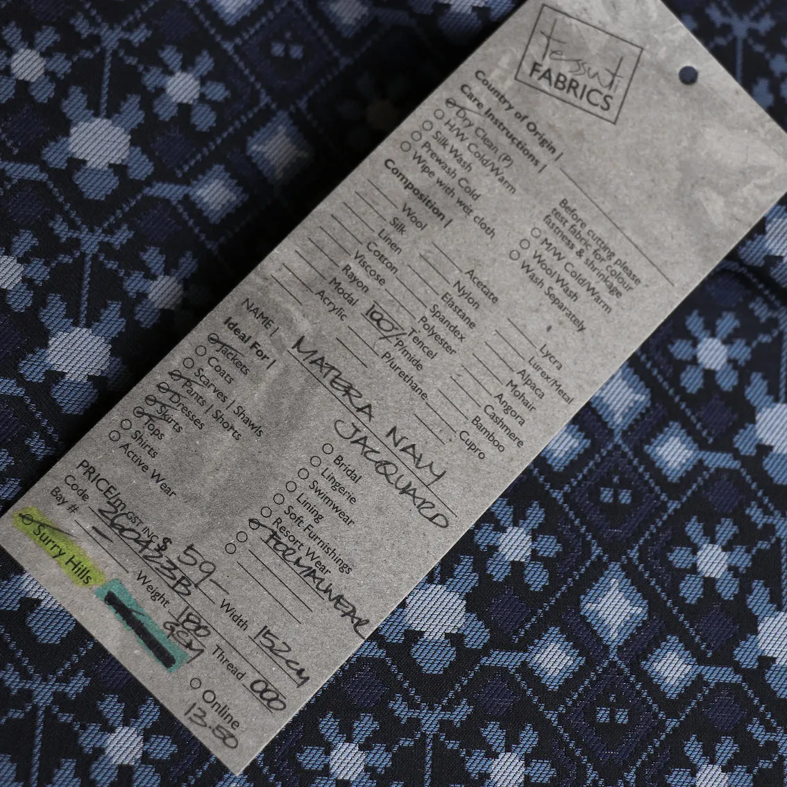 Matera Navy Jacquard
