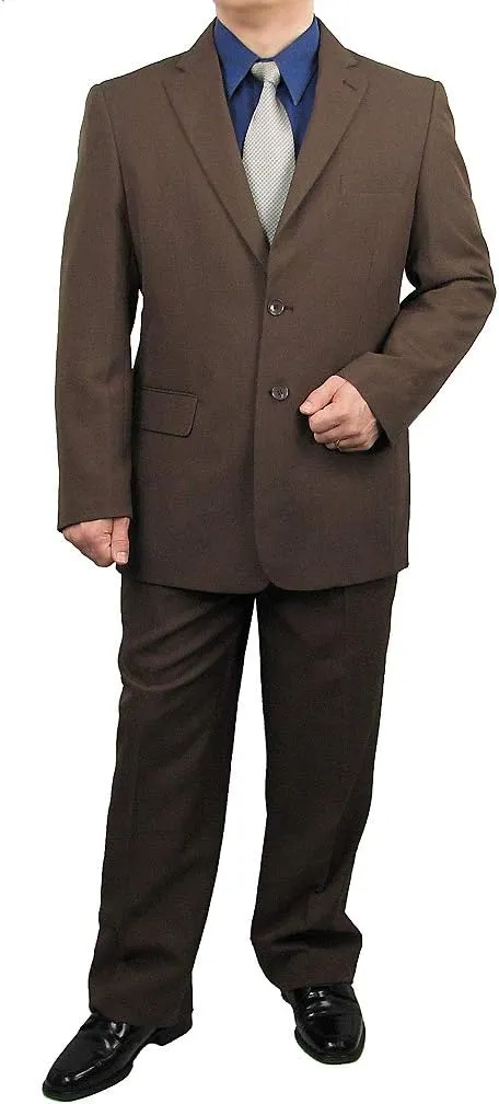 Mens 2-Piece Regular Fit Dress Suit Single-Breasted Jacket & Flat-Front Pants Includes Free Stylish Socks
