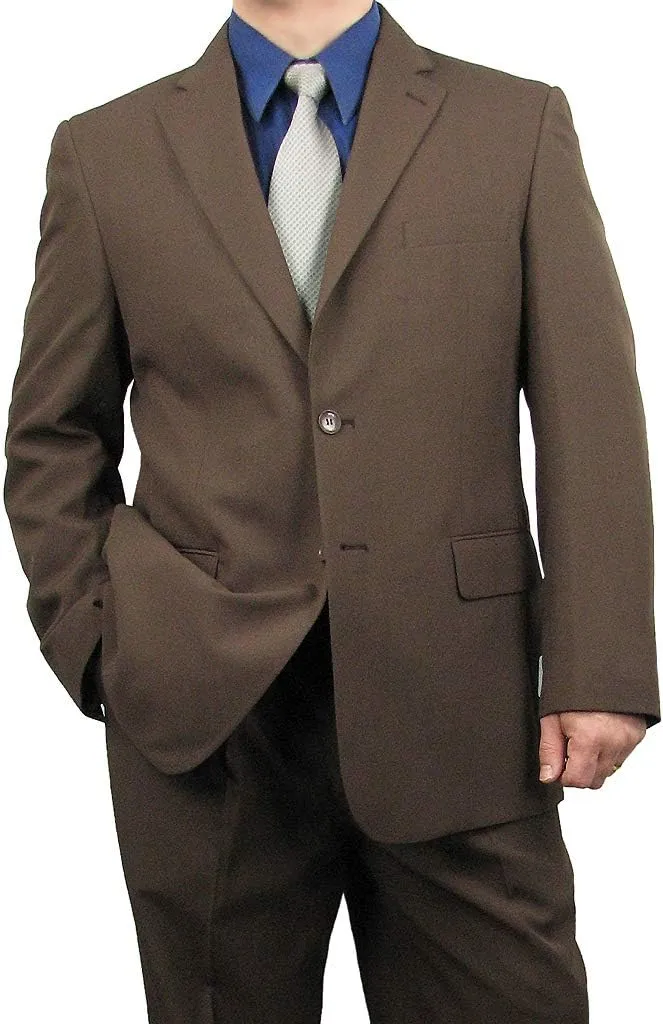 Mens 2-Piece Regular Fit Dress Suit Single-Breasted Jacket & Flat-Front Pants Includes Free Stylish Socks