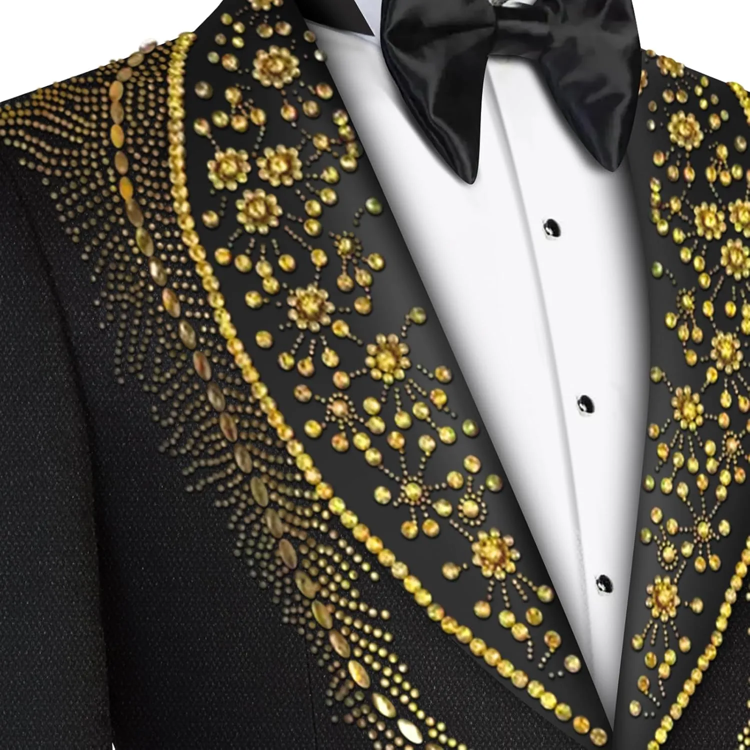 Men's 2 Piece Suit One Button Single Breasted Slim Fit Party Blazer Beaded Prom Wedding Suits Pants Set for Men