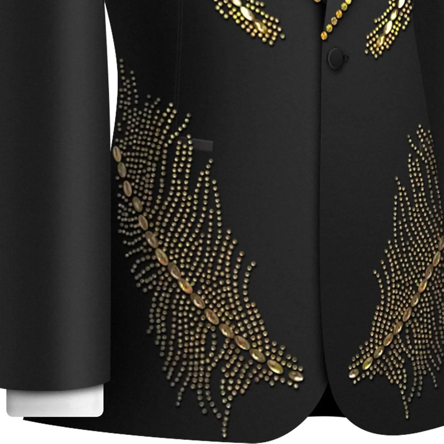 Men's 2 Piece Suit One Button Single Breasted Slim Fit Party Blazer Beaded Prom Wedding Suits Pants Set for Men