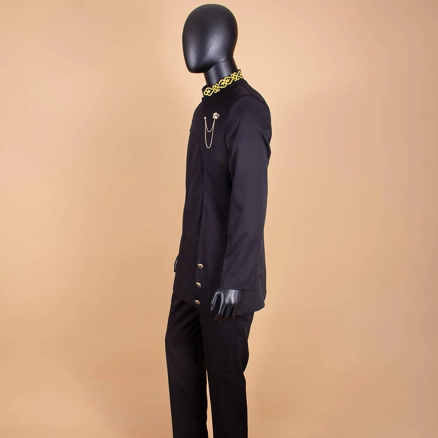 Men's 2 Pieces Suit Elegant Single Breated Slim Fit Embroidery Blazer Pants Set African Clothes Wedding