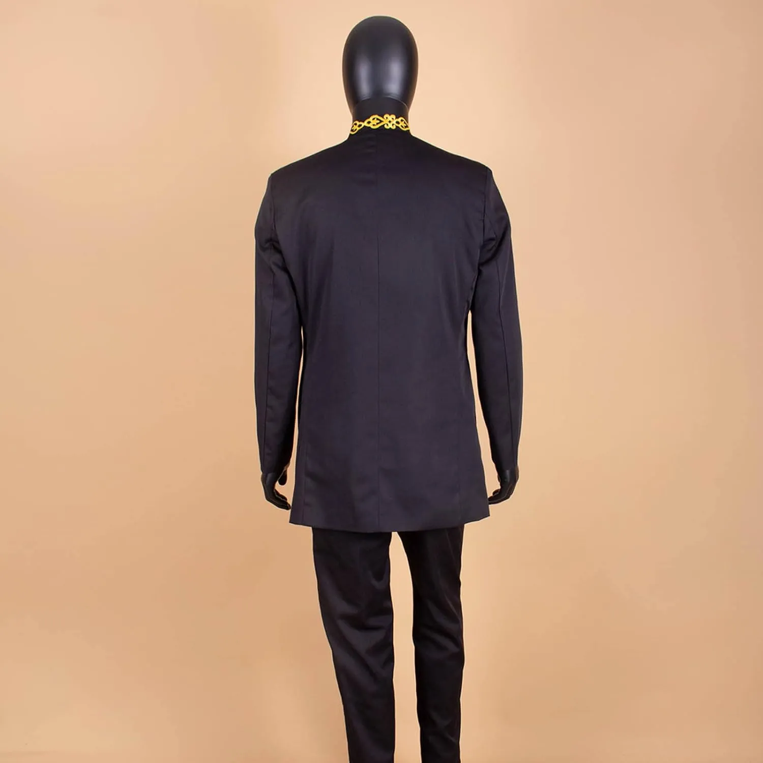 Men's 2 Pieces Suit Elegant Single Breated Slim Fit Embroidery Blazer Pants Set African Clothes Wedding