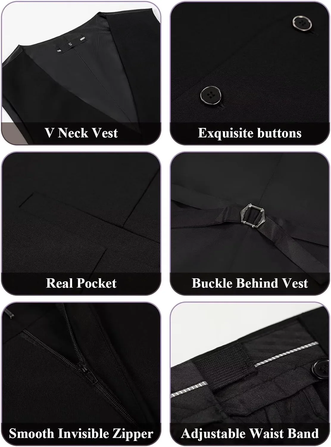 Men's 3 Piece Slim Fit Suit One Button Shawl Lapel Jacket Vest Pants Tuxedo Set with Bow Tie Pocket Square