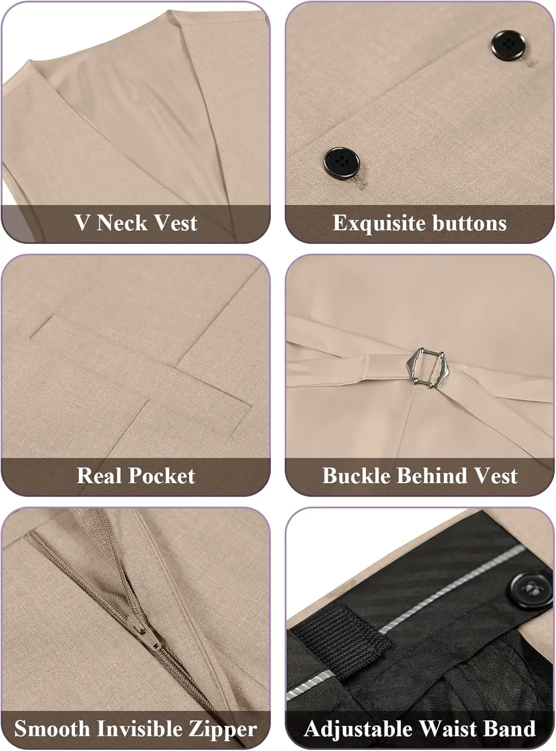 Men's 3 Piece Slim Fit Suit One Button Shawl Lapel Jacket Vest Pants Tuxedo Set with Bow Tie Pocket Square
