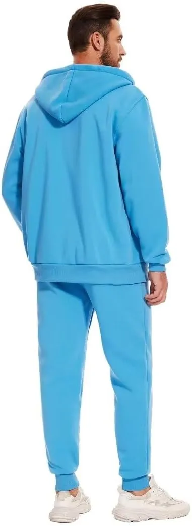 Men's hoodie sweatsuit Full-Zip fleece track suits casual jogger set outdoor sportswear