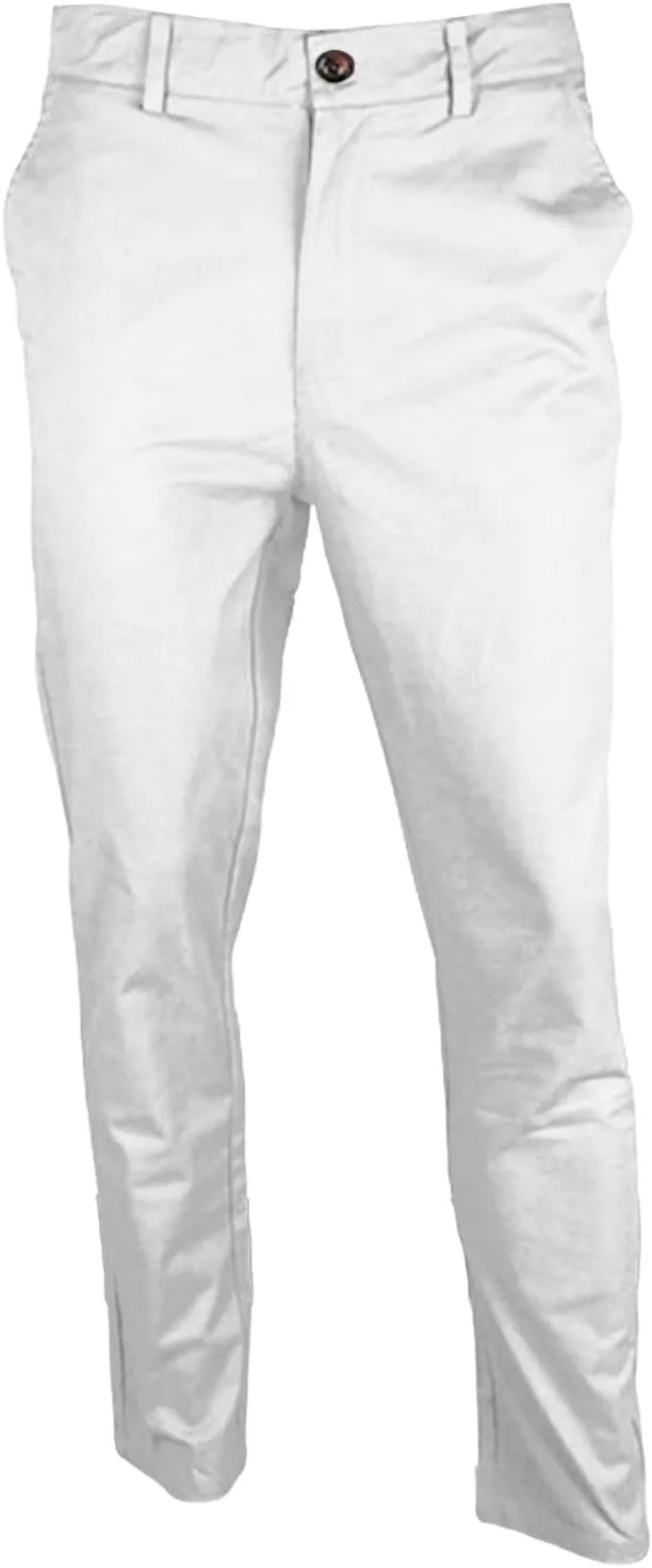 Men's Stretch Skinny Dress Pants Solid Business Flat Front Golf Long Pant Classic Slim Tapered Chino Trousers