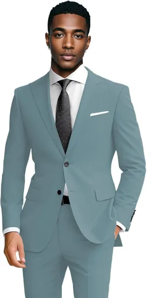 Mens Suit for Wedding 2 Piece Men Slim Fit Suit Formal Business Two Button Jacket Pants Suits for Men Prom Dinner