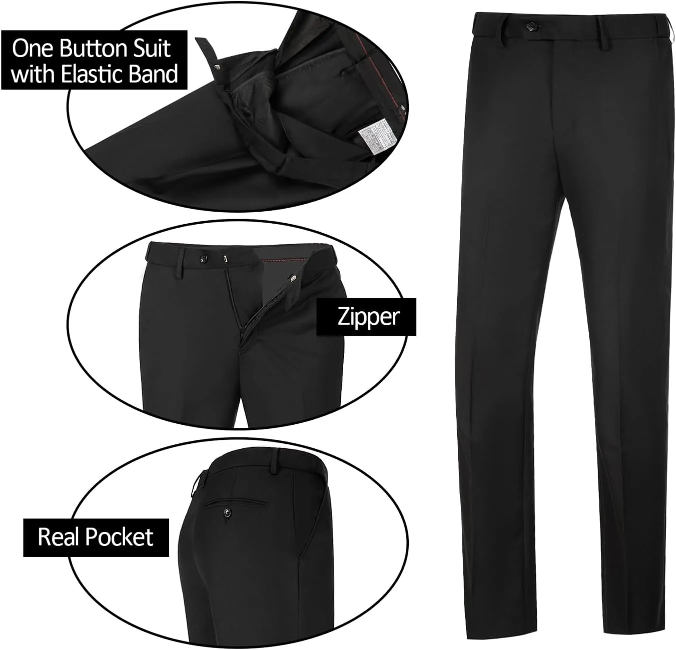 Mens Suits 3 Pieces 2 Button Slim Fit Suit Tuxedo Prom Formal Jacket Blazer Vest Pants with Tie