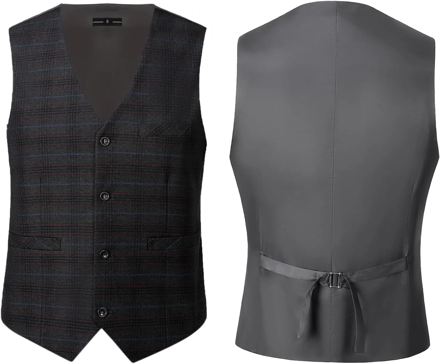 Mens Suits Slim Fit 3 Piece Double Breasted Tuxedo Suit Jacket Vest Pants Set for Wedding Prom