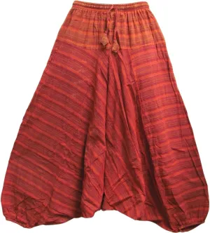Men's Vintage Hippie Aladdin Striped Stonewashed Cotton Yoga Baggy Harem Pants