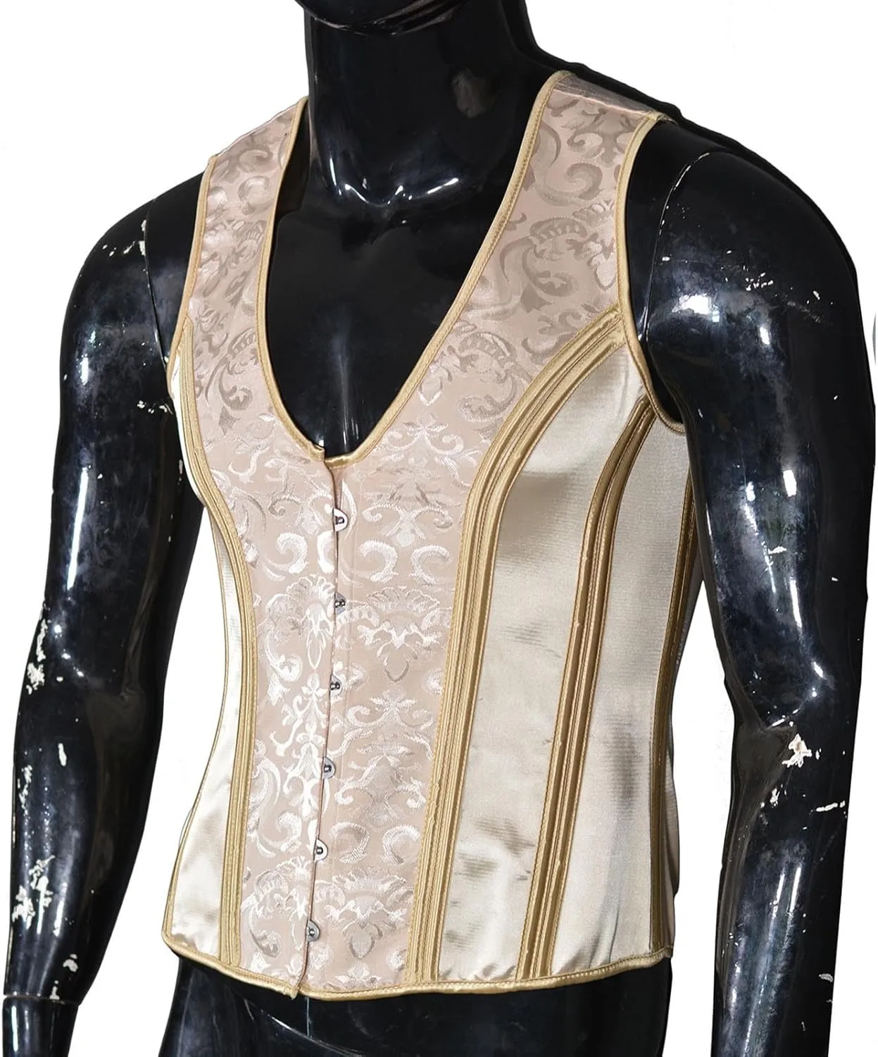Mens Vintage Shapewear Tank Top Waist Binding Muscle Shirt Men Sleeveless Lace Up Undershirt Workout Gym Clothes XS-3XL