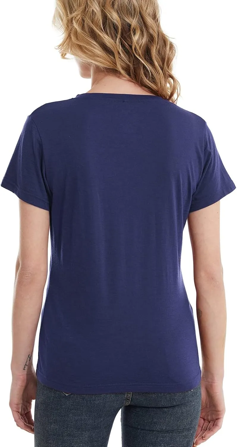 MERINNOVATION Women's Merino Wool T-Shirt Short Sleeve Athletic Tee Wicking Base Layer