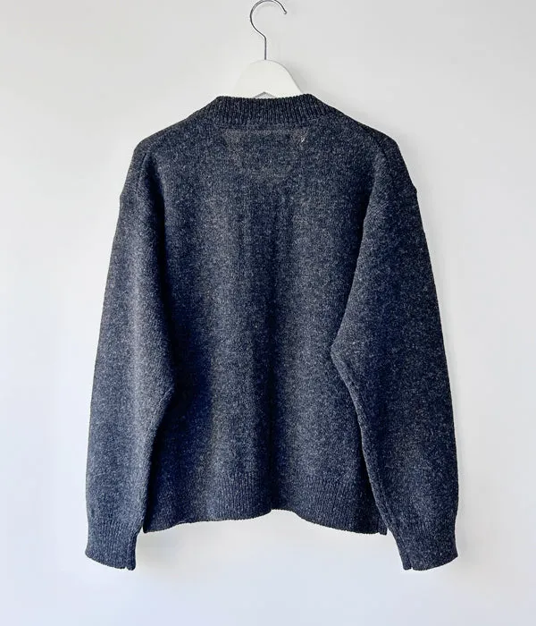 MHL./FINE SHETLAND WOOL CARDIGAN WOMENS (DARK CHARCOAL)
