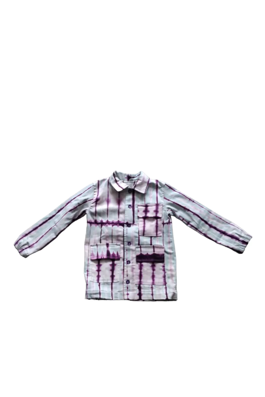 Mint/Indigo Long Sleeves Button-down Kokodunda cargo - Jacket Shirt