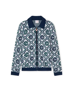 Monogram Knit Zip Jumper