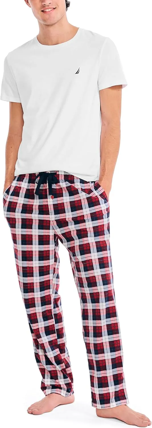 Nautica mens Sustainably Crafted Plaid Fleece Sleep Pant