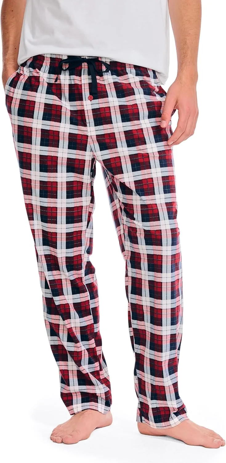 Nautica mens Sustainably Crafted Plaid Fleece Sleep Pant
