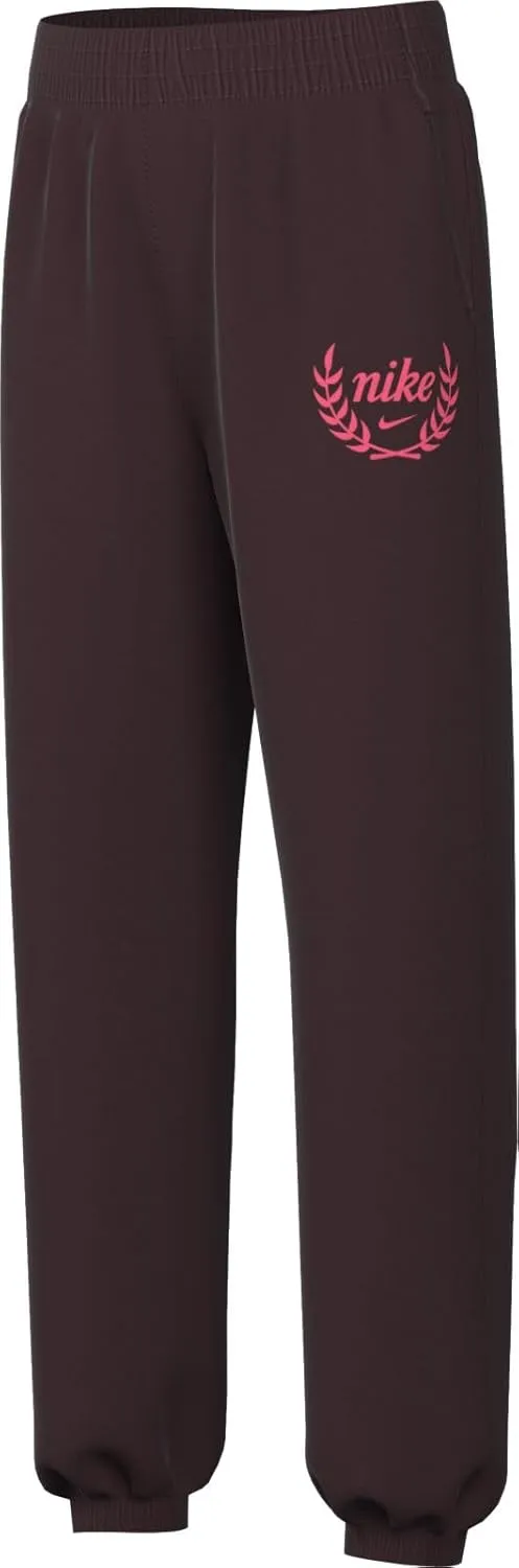 Nike Sportswear Club Fleece Girls' Loose Pants (FZ5571-652, Burgundy Crush/Hot Punch)