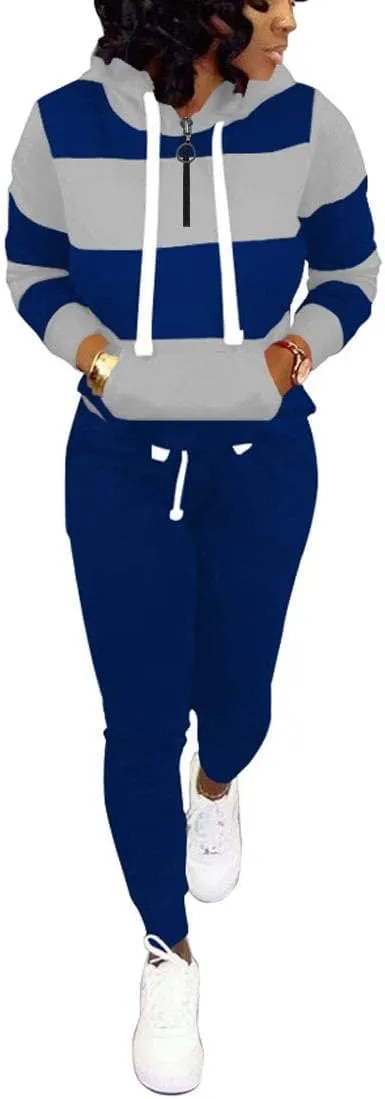 Nimsruc Two Piece Outfits For Women Jogging Suits Casual Sweatsuits Jogger Tracksuits Long Sleeve Hoodie Matching Sets