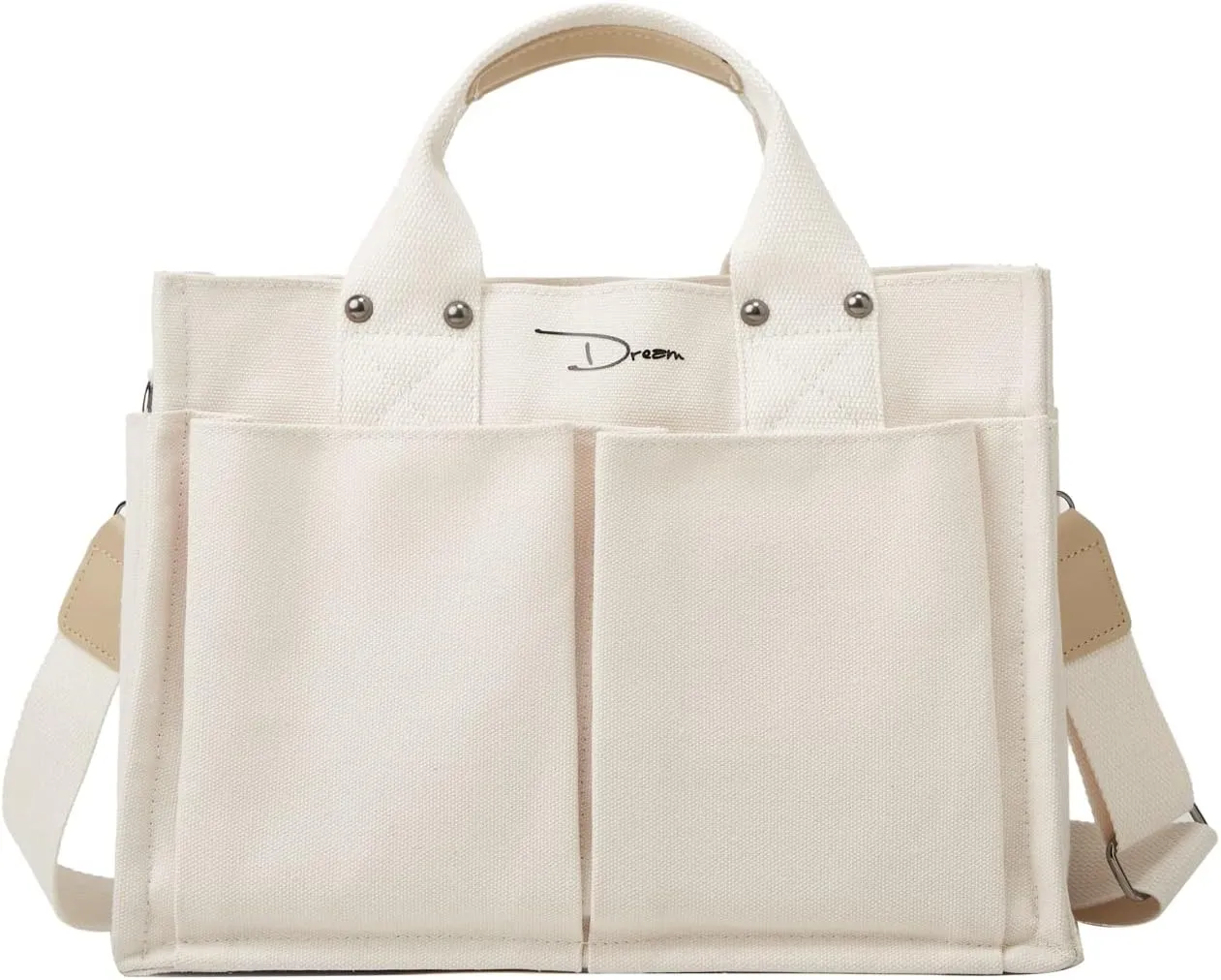 Obosoyo Canvas Tote Bag Purses for Women Large Canvas Work Shoulder Bags Casual Crossbody Purse for Travel Daily