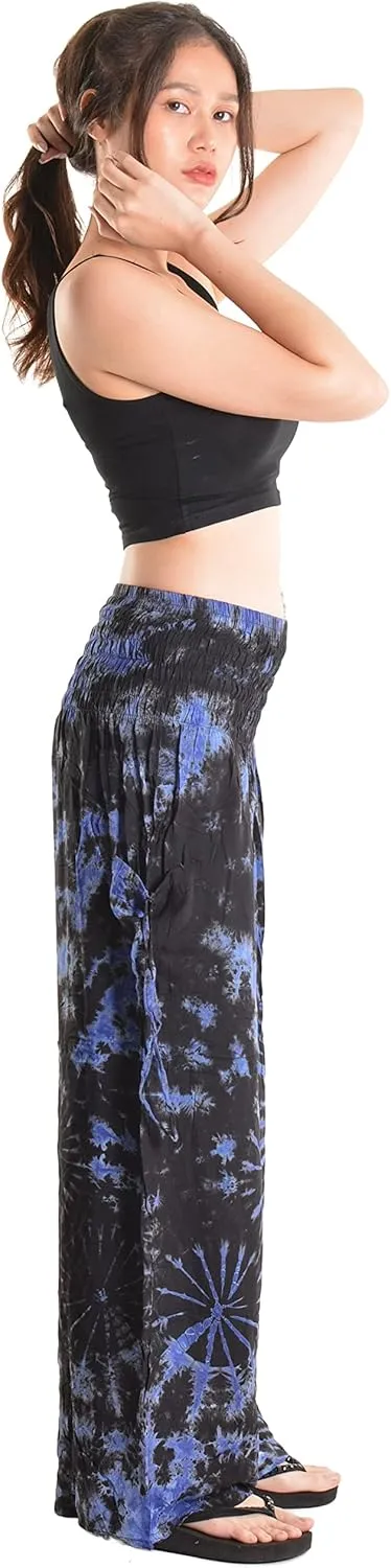 Orient Trail Women's Cold Dyed Wide Leg Palazzo Yoga Tie Dye Pants