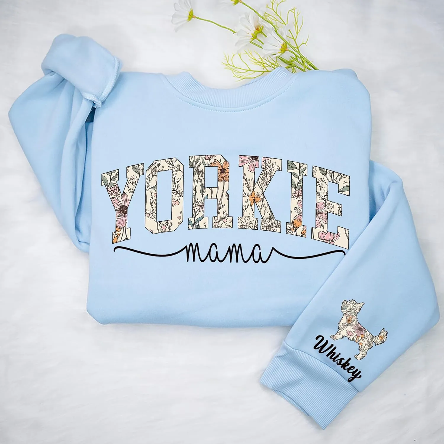 Personalized Dog Mom Sweatshirt  Custom Name & Dog Breed Crewneck, Cute Fur Mama Pullover, Best Gift for Dog Lovers